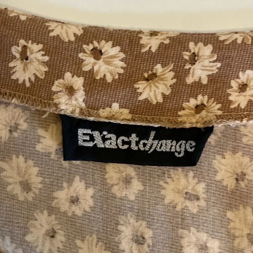 Vintage 90's Light Brown Floral Print Mini Wrap Skirt Size Small